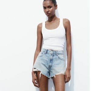 ZARA high waisted denim shorts